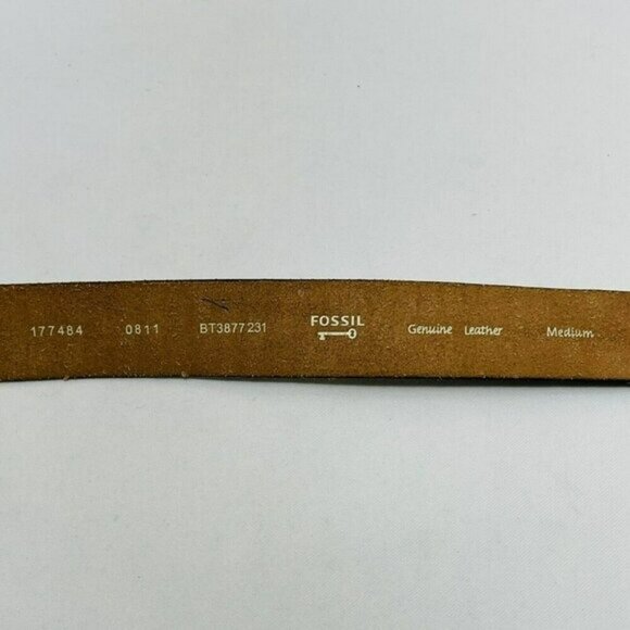 Fossil Genuine Leather Belt Women Sz M Medallion Studded Buckle Retro Western - Picture 7 of 12